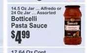 Botticelli Pasta Sauce