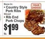 Country Style Pork Ribs / Rib End Pork Chops