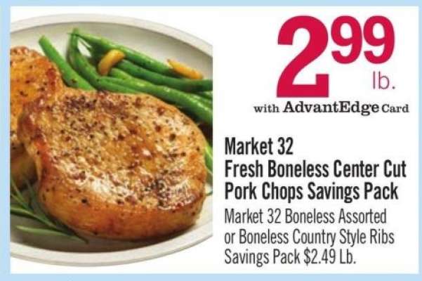 Market 32 Fresh Boneless Center Cut Pork Chops Savings Pack