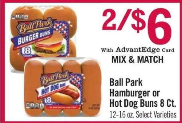 Ball Park Hamburger or Hot Dog Buns 8 Ct.