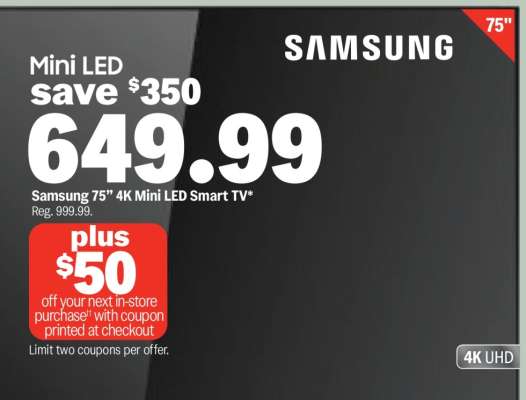 Samsung 75" 4K Mini LED Smart TV