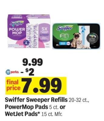 Swiffer Sweeper Refills, PowerMop Pads, or WetJet Pads