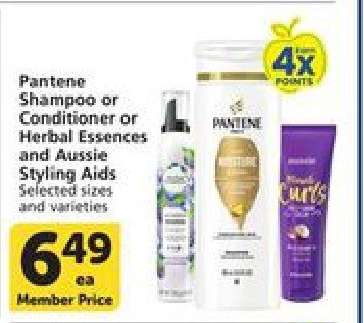 Pantene Shampoo or Conditioner or Herbal Essences and Aussie Styling Aids