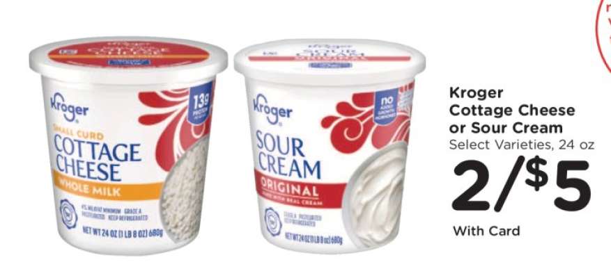 Kroger Cottage Cheese or Sour Cream
