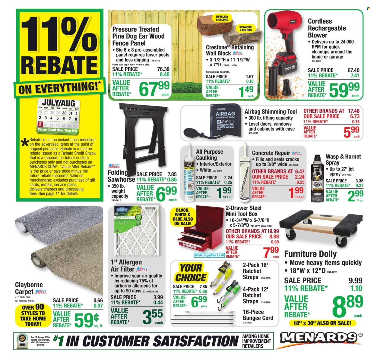 Menards ad  - 07.30.2026 - 08.09.2026. Page 1