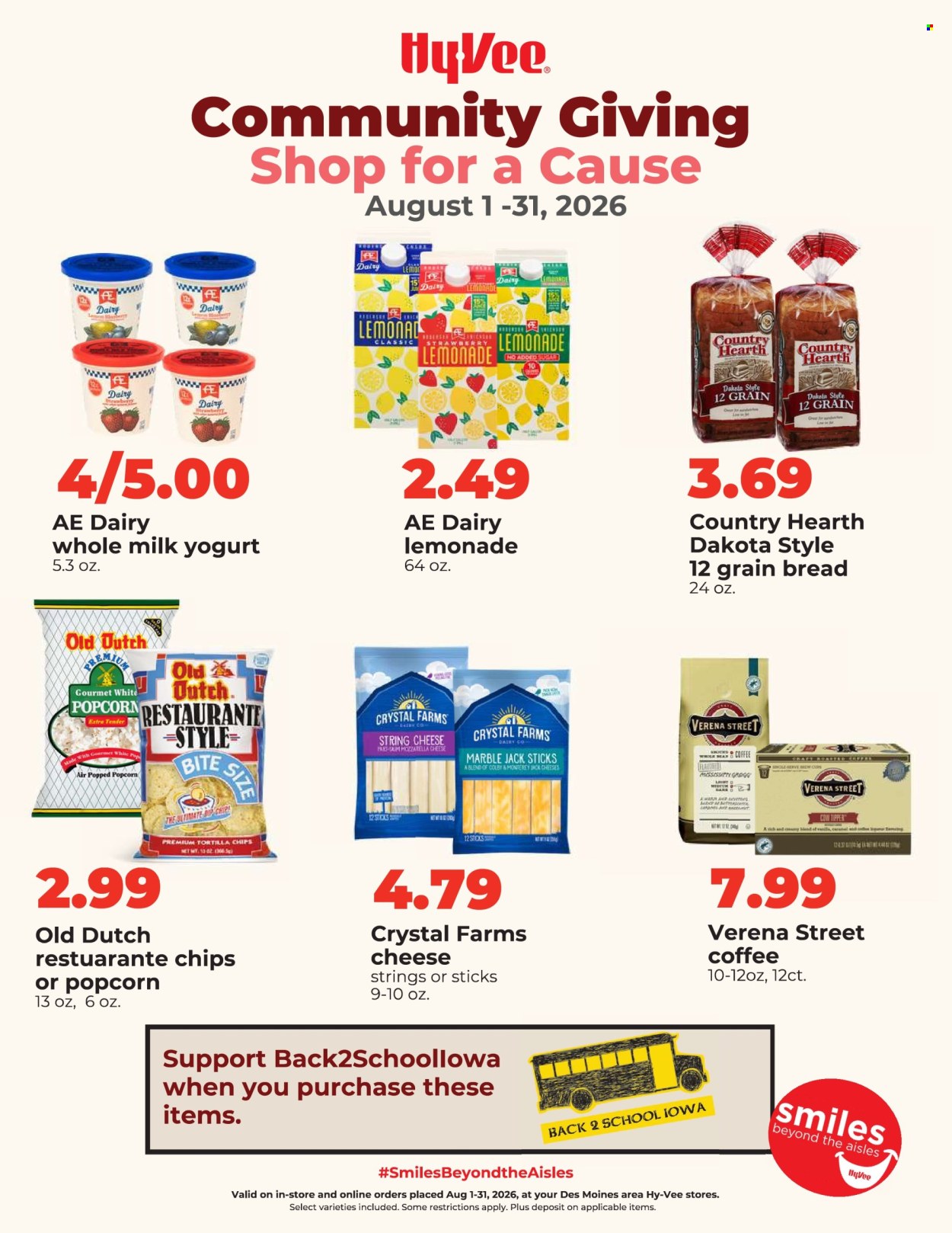 Hy-Vee ad  - 08.01.2026 - 08.31.2026. Page 1