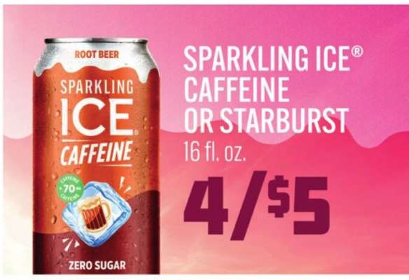 Sparkling Ice Caffeine or Starburst
