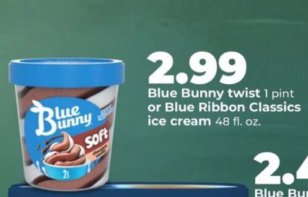 Blue Bunny Twist or Blue Ribbon Classics Ice Cream