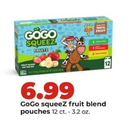 GoGo squeeZ fruit blend pouches