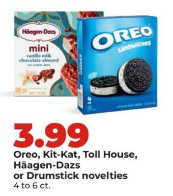 Oreo, Kit-Kat, Toll House, Häagen-Dazs or Drumstick novelties