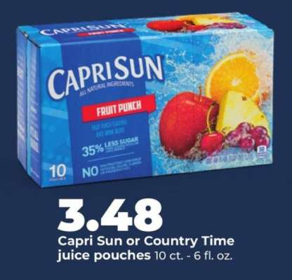 Capri Sun or Country Time juice pouches