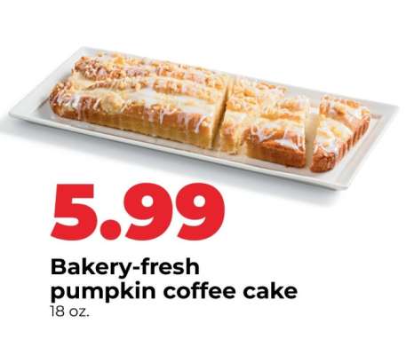 Bakery-fresh pumpkin coffee cake