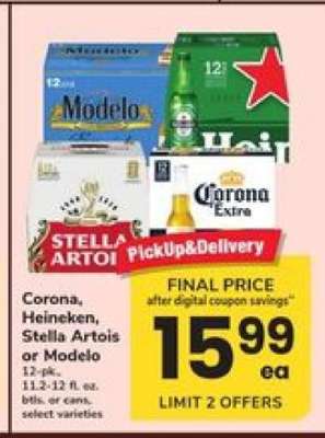 Corona, Heineken, Stella Artois or Modelo