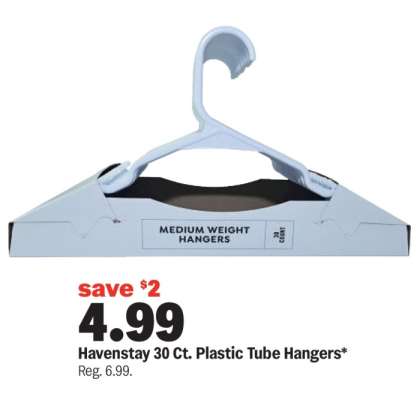 Havenstay 30 Ct. Plastic Tube Hangers