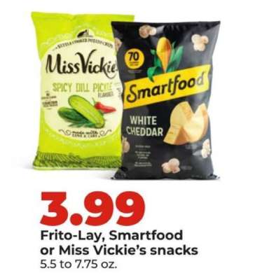 Frito-Lay, Smartfood or Miss Vickie’s snacks