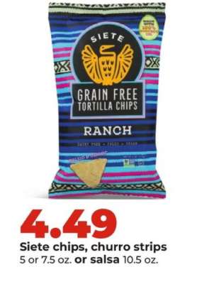 Siete chips, churro strips or salsa