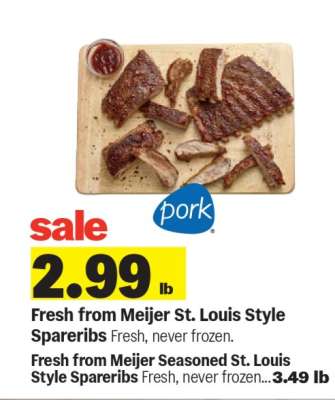 Fresh from Meijer St. Louis Style Spareribs