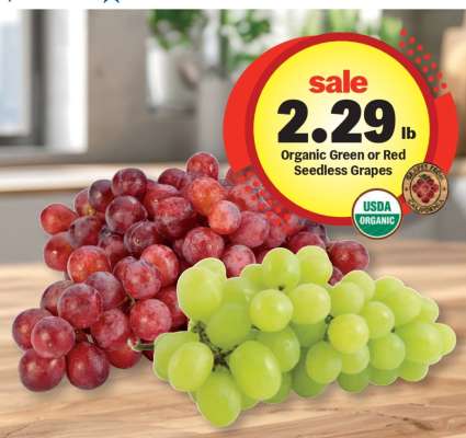 Organic Green or Red Seedless Grapes