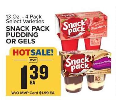 Snack Pack Pudding or Gels*