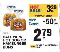 Ball Park Hot Dog or Hamburger Buns