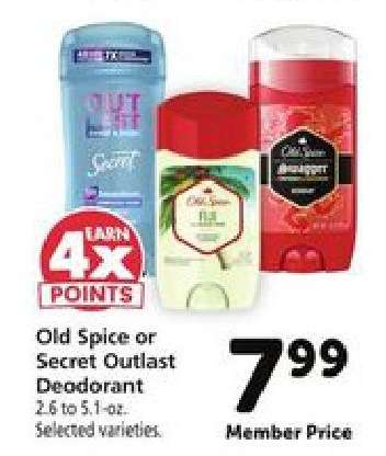 Old Spice or Secret Outlast Deodorant