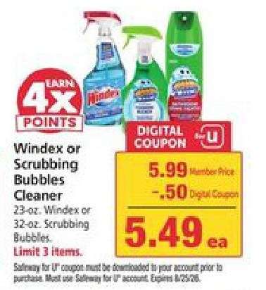 Windex or Scrubbing Bubbles Cleaner