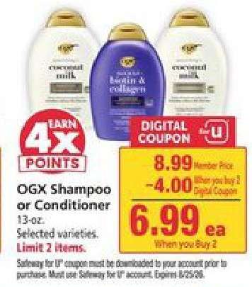 OGX SHAMPOO OR CONDITIONER
