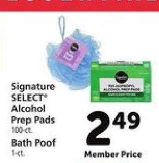 Signature SELECT Alcohol Prep Pads & Bath Poof