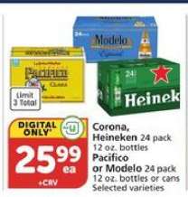 Corona, Heineken, Pacifico, Modelo