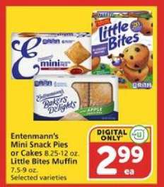Entenmann's Mini Snack Pies or Cakes