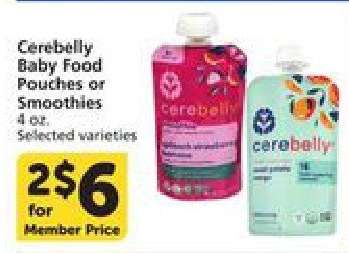 Cerebelly Baby Food Pouches or Smoothies