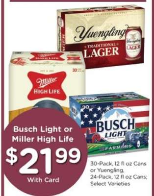 Busch Light or Miller High Life