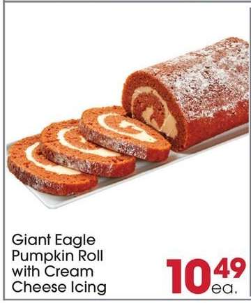 Giant Eagle Pumpkin Roll with Cream Cheese Icing