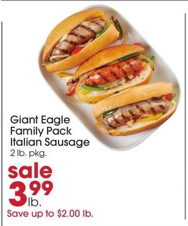 Giant Eagle Family Pack Italian Sausage