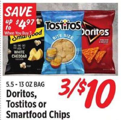 Doritos, Tostitos or Smartfood Chips
