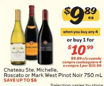 Chateau Ste. Michelle, Roscato or Mark West Pinot Noir