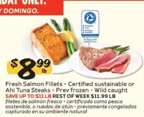 Fresh Salmon Fillets or Ahi Tuna Steaks