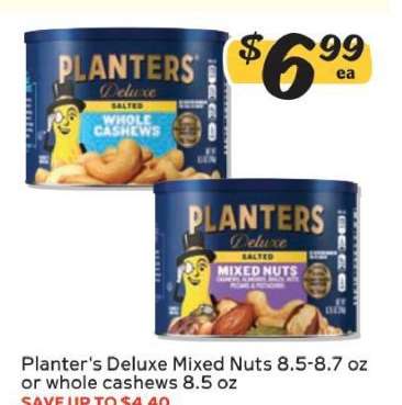 Planter's Deluxe Mixed Nuts or Whole Cashews