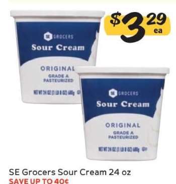 SE Grocers Sour Cream 24 oz