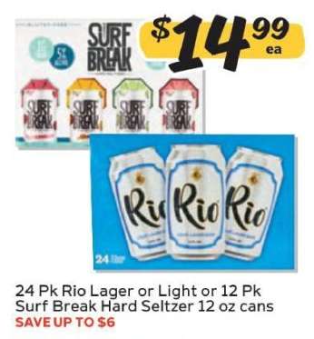 Rio Lager or Light / Surf Break Hard Seltzer