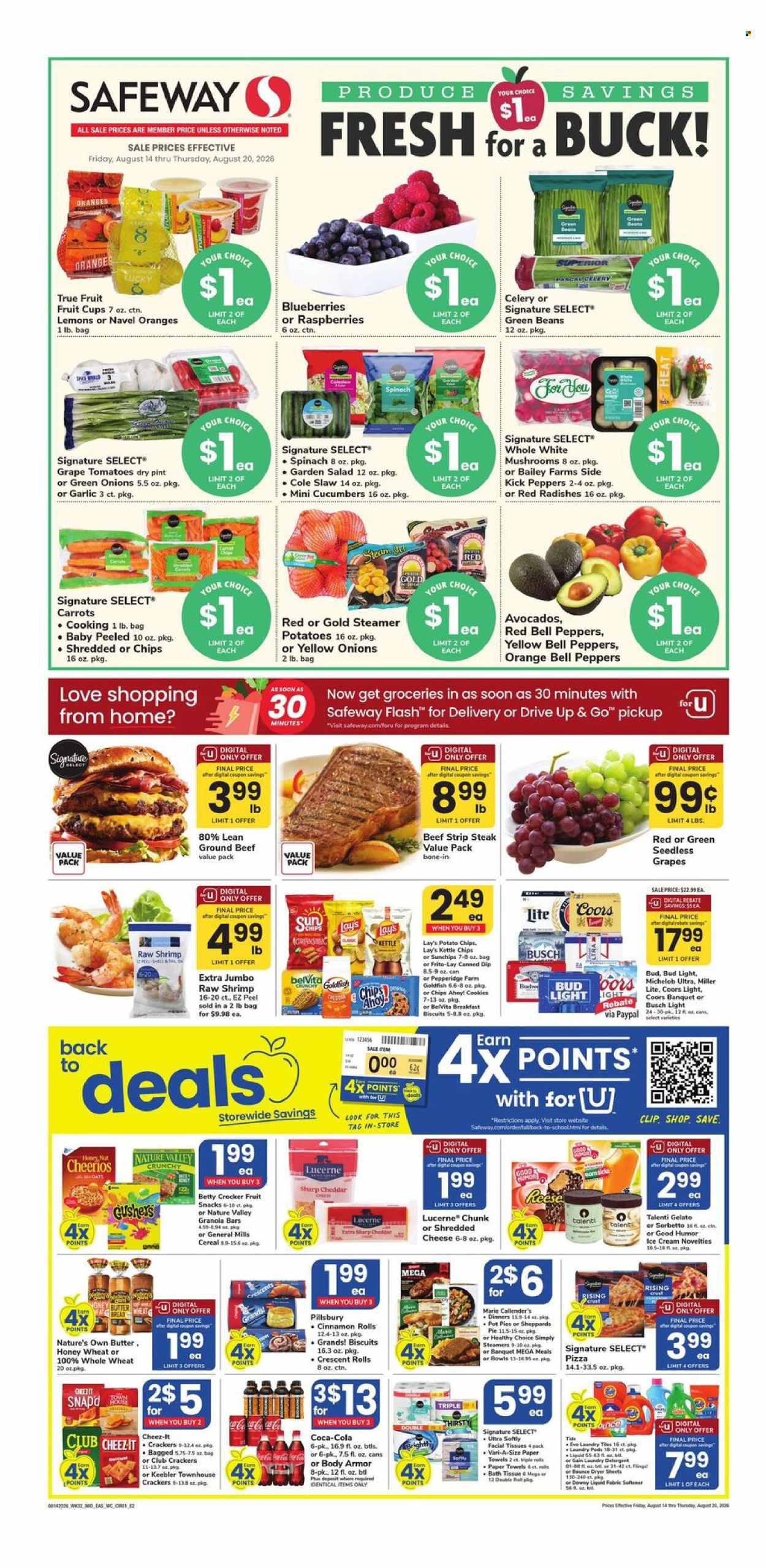 Safeway ad  - 08.14.2026 - 08.20.2026. Page 1