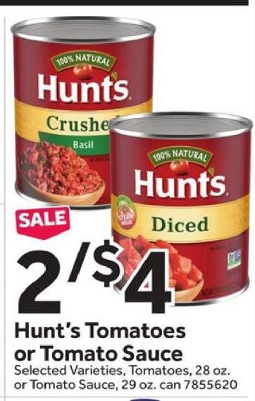 Hunt's Tomatoes or Tomato Sauce