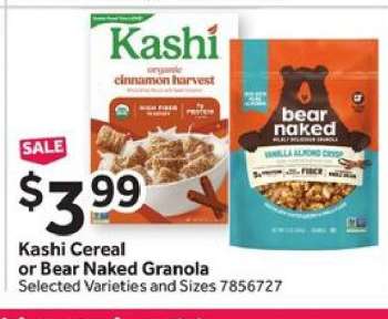 Kashi Cereal or Bear Naked Granola