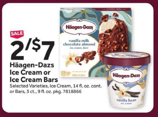 Häagen-Dazs Ice Cream or Ice Cream Bars