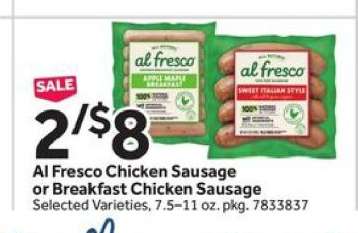 Al Fresco Chicken Sausage or Breakfast Chicken Sausage