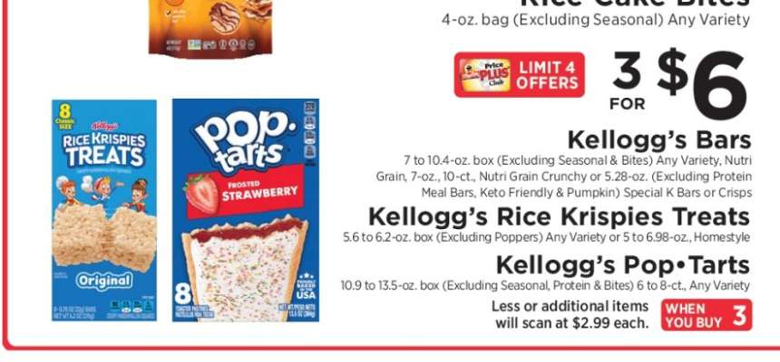 Kellogg's Bars, Rice Krispies Treats, Pop-Tarts