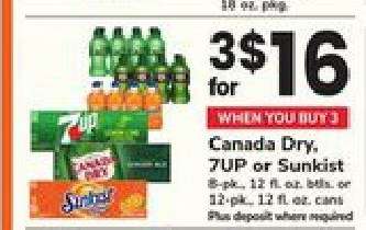 Canada Dry, 7UP or Sunkist