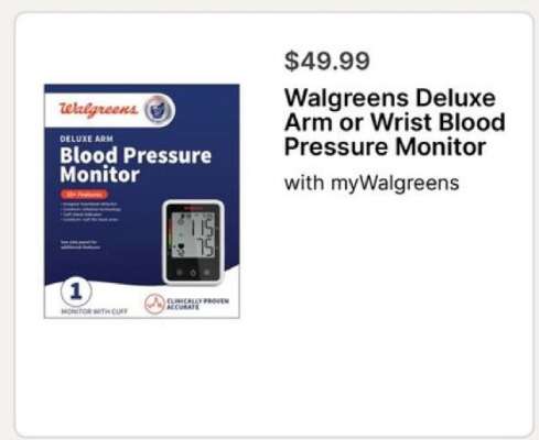 Walgreens Deluxe Arm or Wrist Blood Pressure Monitor