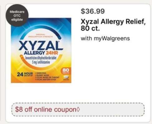 Xyzal Allergy Relief, 80 ct.