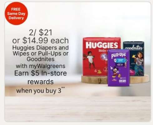 Huggies Diapers and Wipes or Pull-Ups or Goodnites